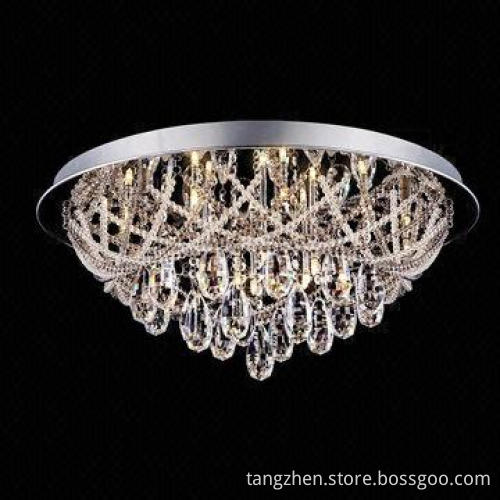 Modern simple LED K9 crystal ceiling light, customized requirement are accepted
